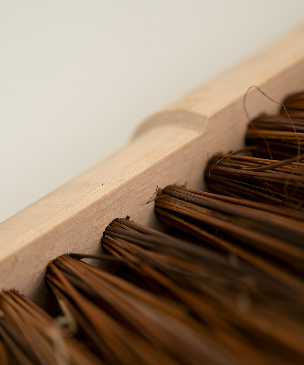 Traditional Wooden Yard Broom - Stiff